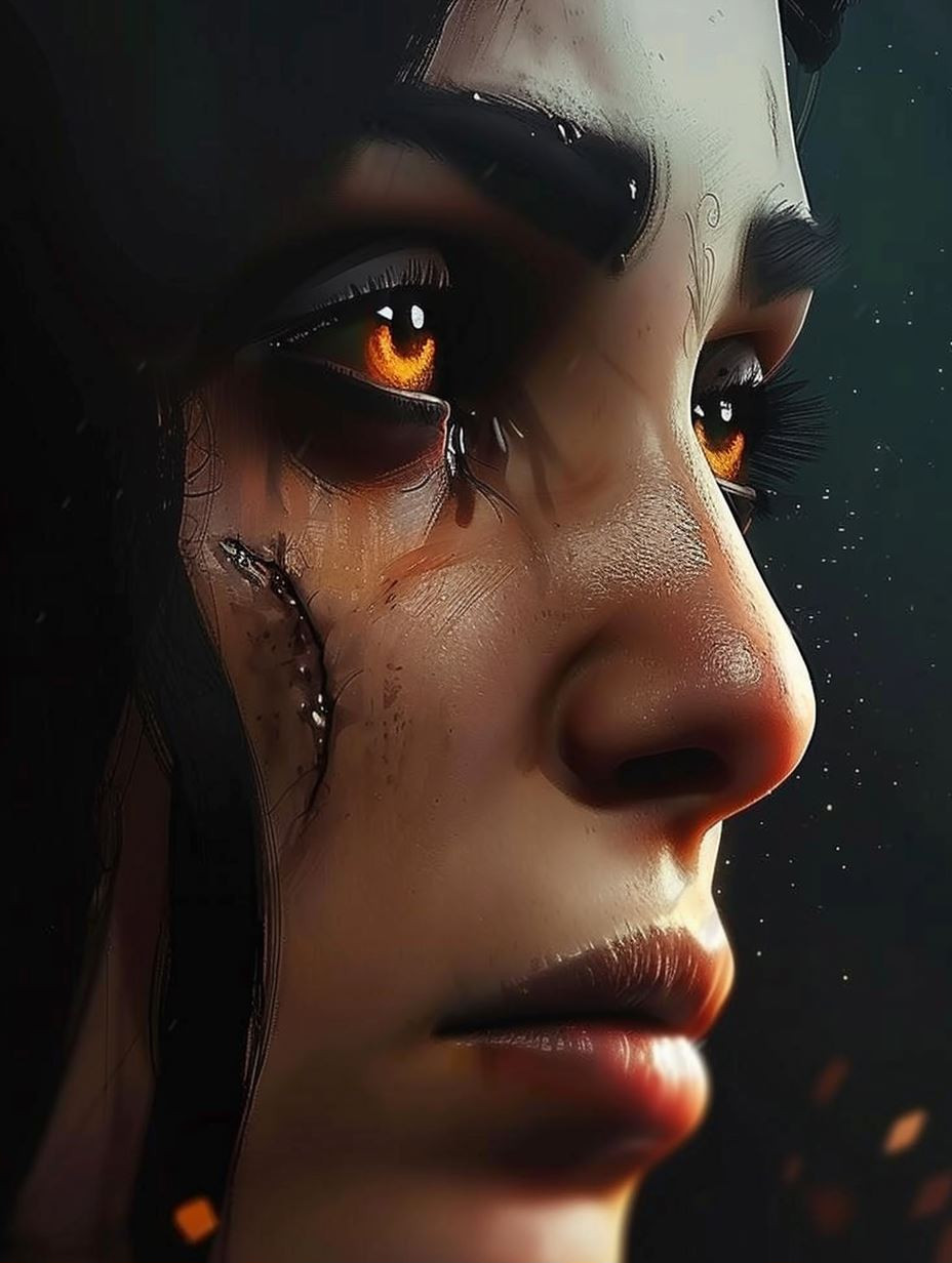 Shadowed Gaze of Amber Light