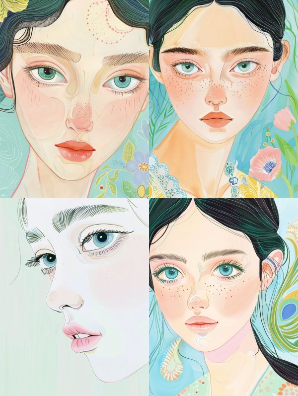 Ethereal Pastel Floral Portrait
