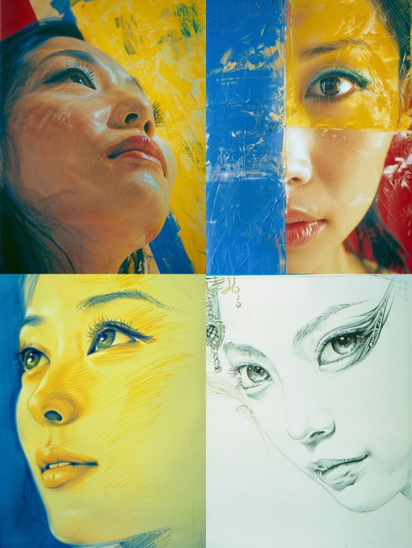 Vibrant Abstract Portrait Study