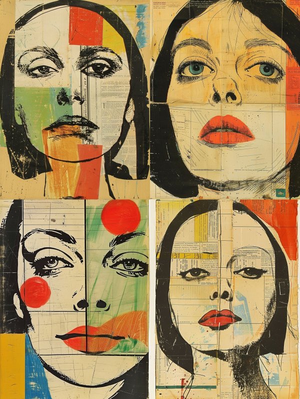 Fragmented Soul Mixed Media Portrait