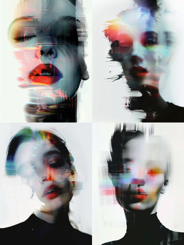 Digital Fragmented Beauty Portrait