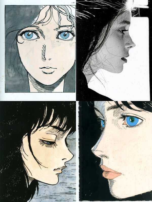 Vintage Manga Ink Portrait
