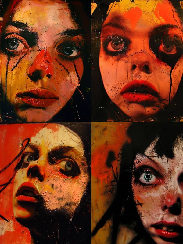 Abstract Crimson Visage