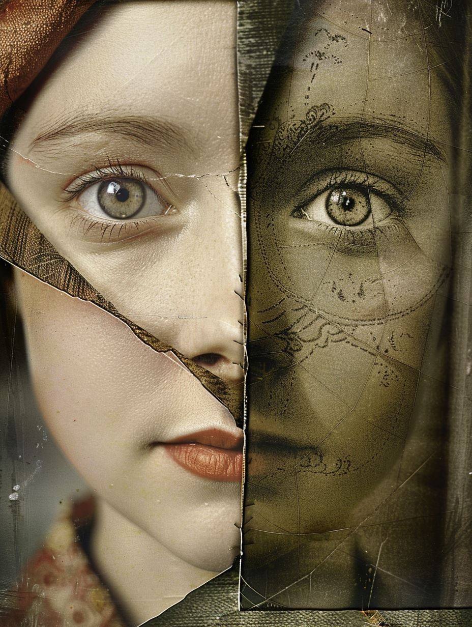 Vintage Paper Portrait Fusion