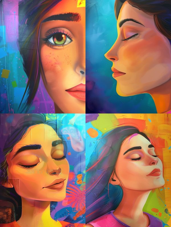 Neon Prism Portrait