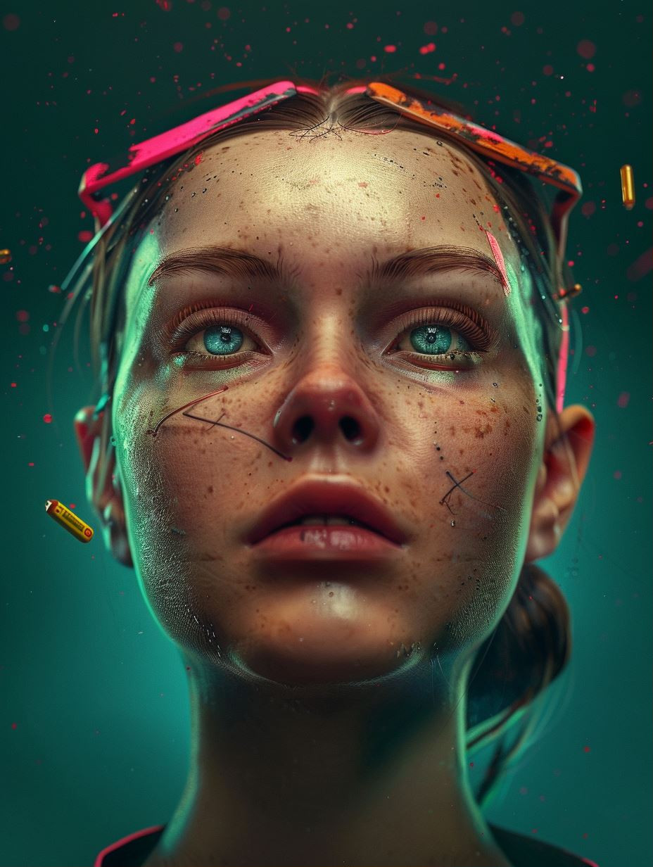 Neon Grime Cyberpunk Portrait