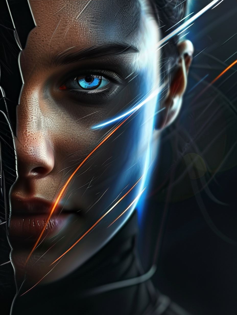 Neon Cybernetic Gaze