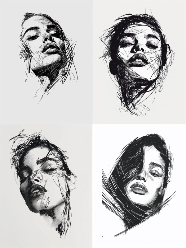 Expressive Ink Portrait Study
