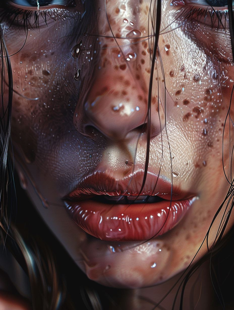 Hyper-Realistic Dewy Skin Portrait - Image 3