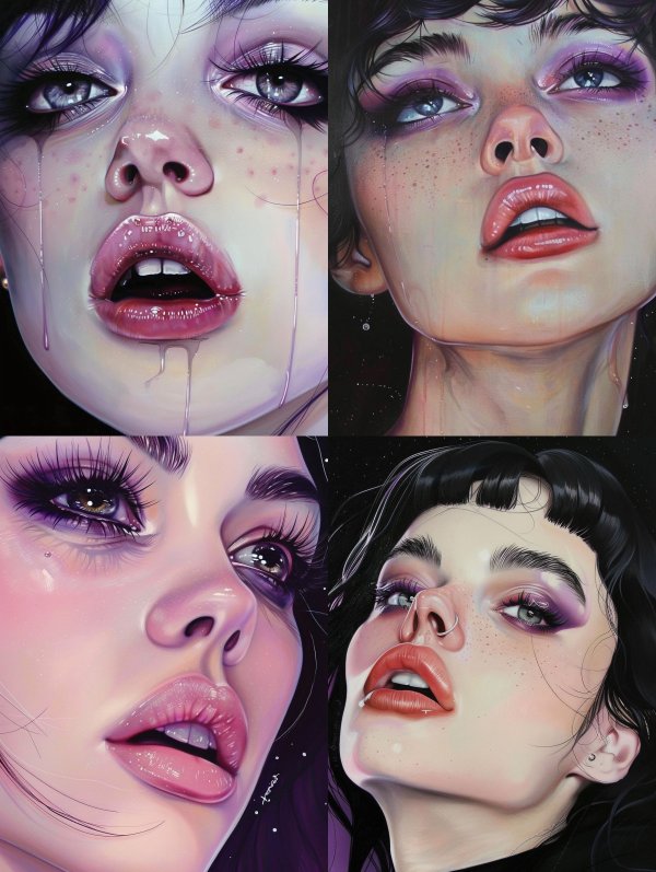 Ethereal Gaze Neon Portraits