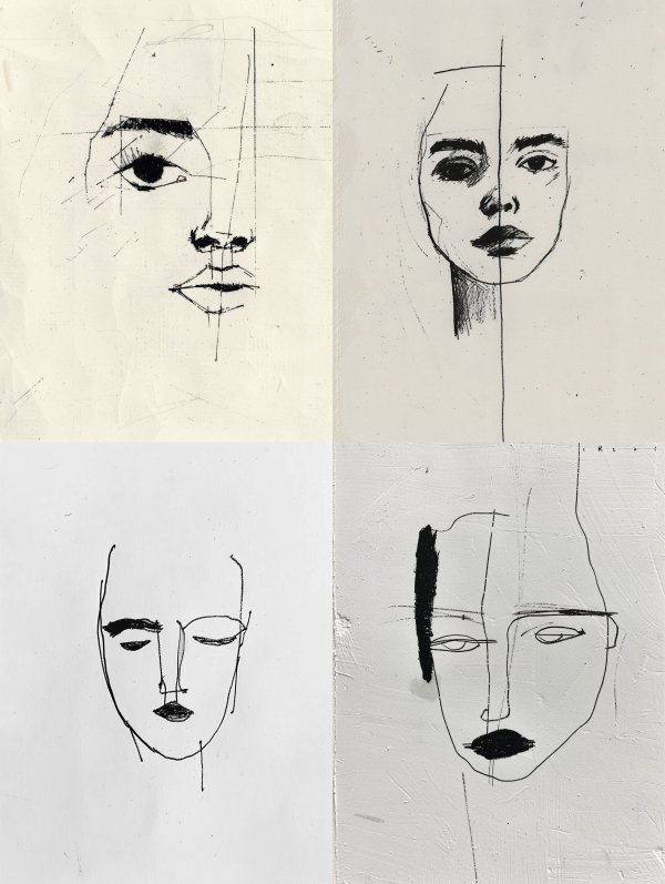 Minimalist Ink Portrait Sketch