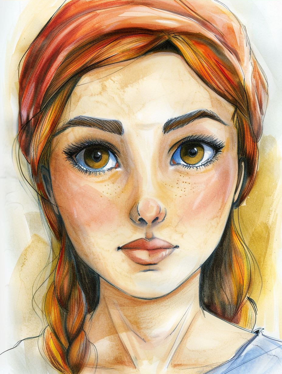 Vibrant Colored Pencil Portrait