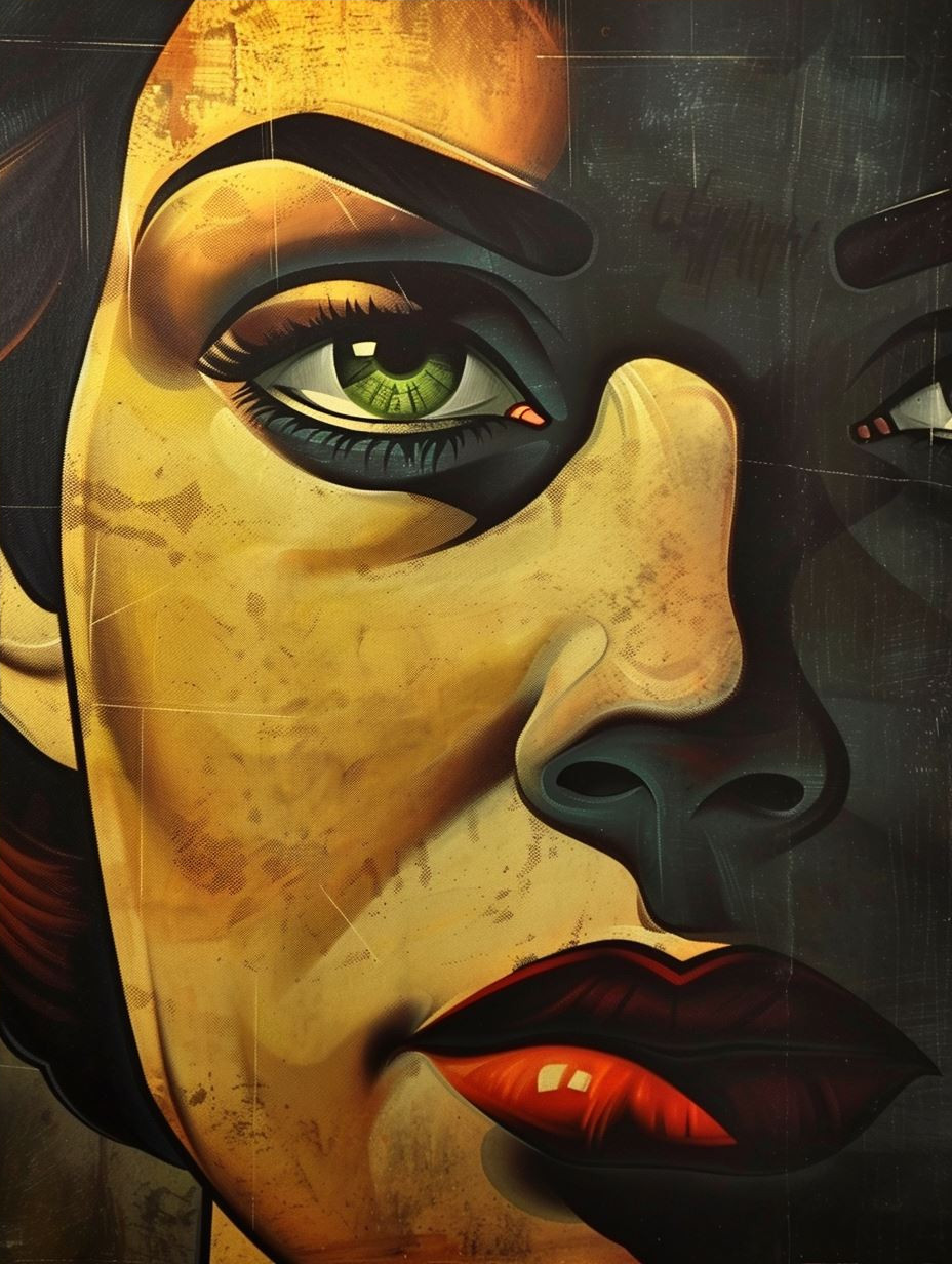 Noir Rain Gaze Portrait