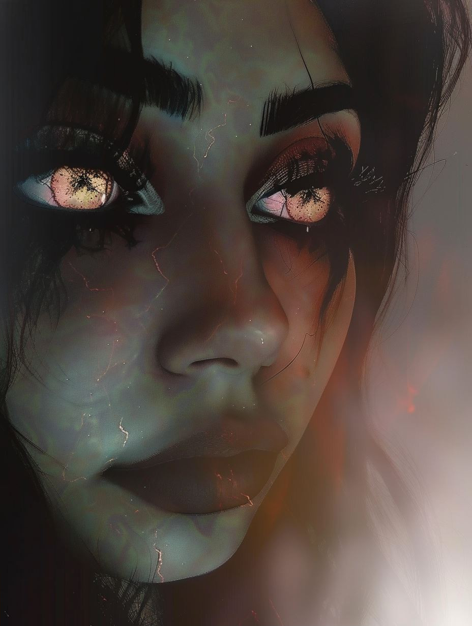 Ethereal Stardust Gaze Portrait