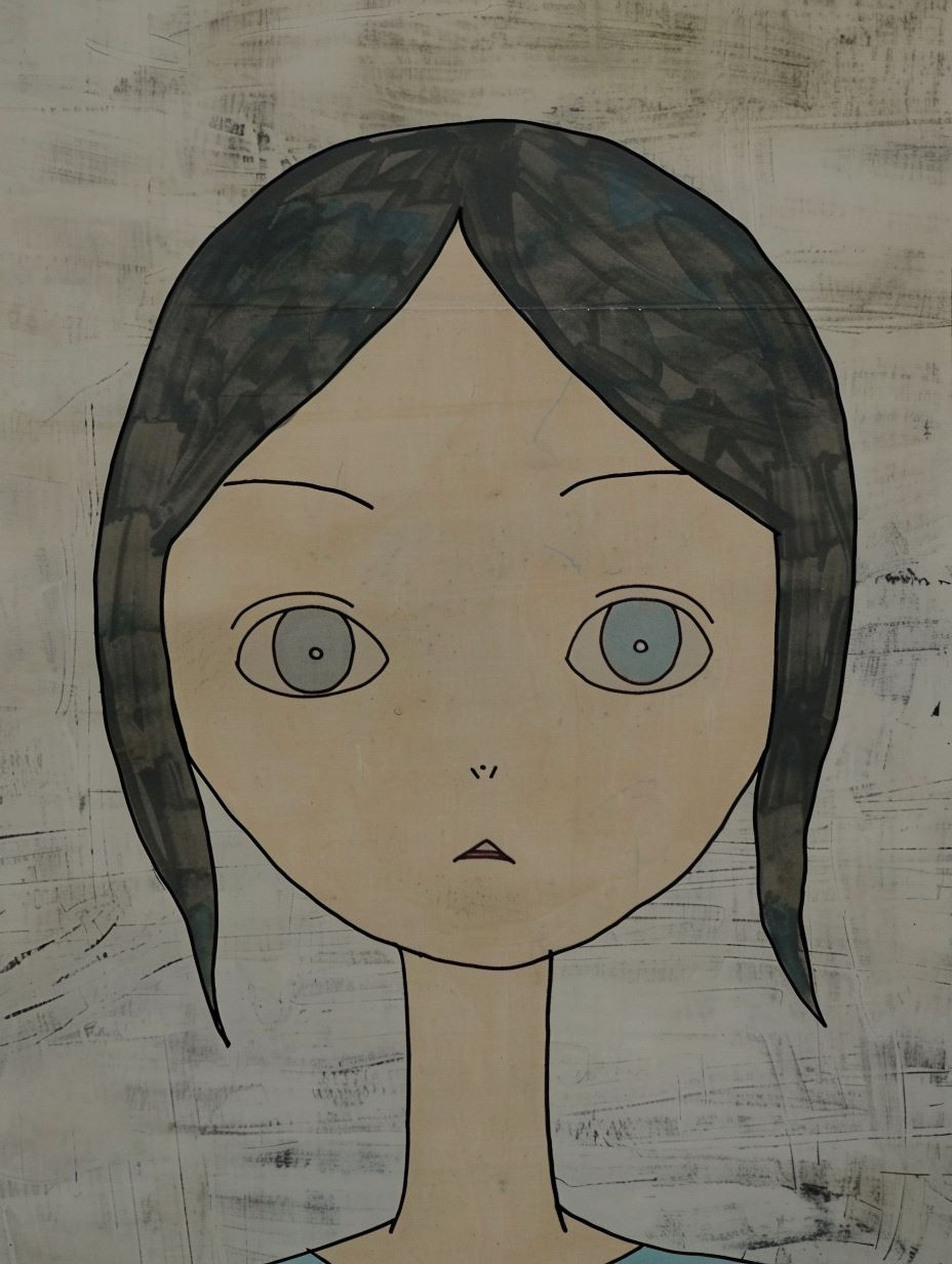 Ethereal Blue Anime Portrait