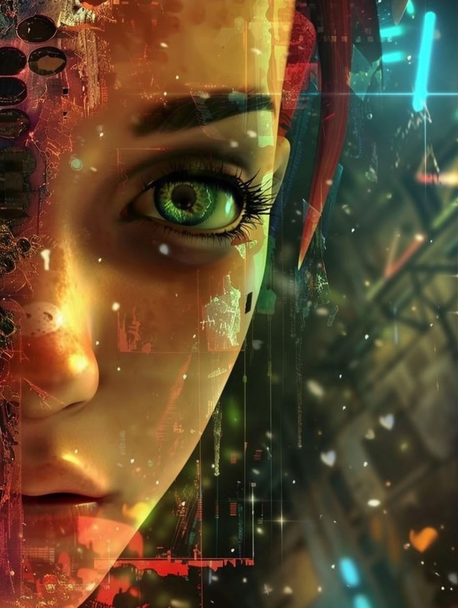 Cybernetic Glitch Portrait
