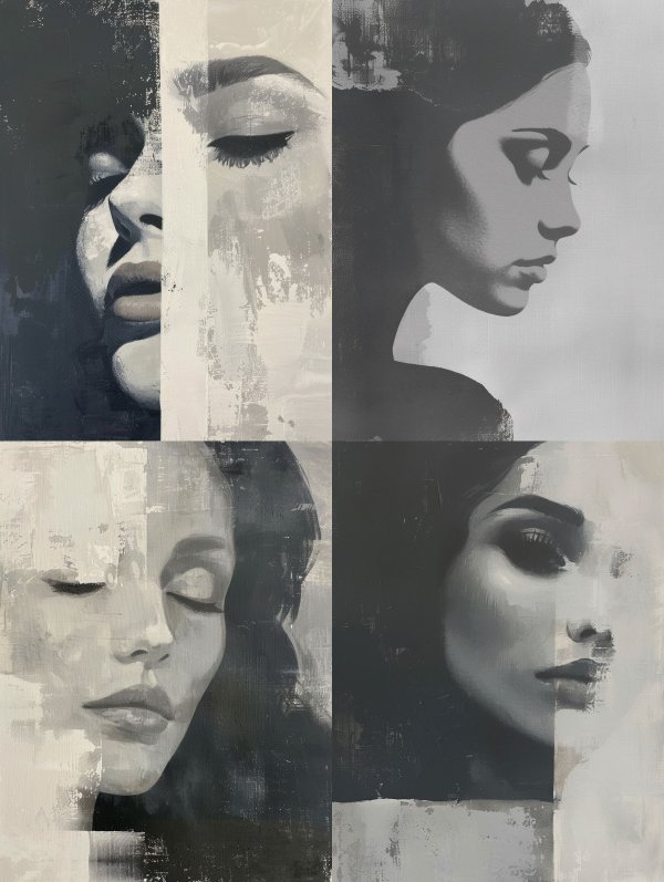 Fragmented Monochrome Portrait Study