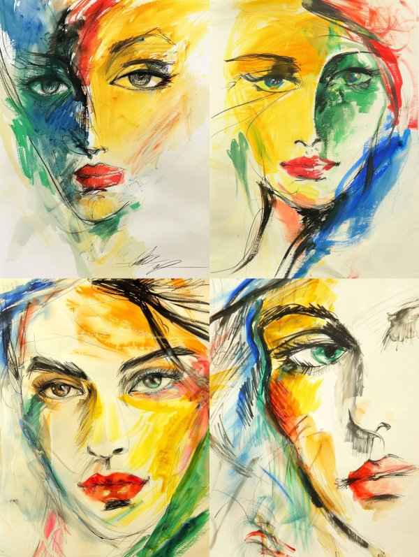 Prismatic Soul Expressionist Portrait