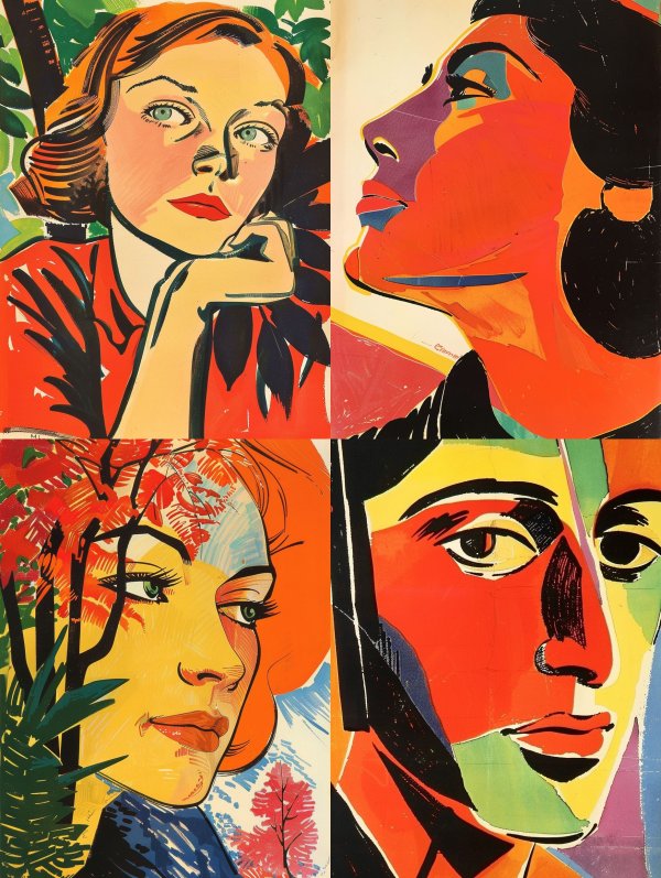 Vibrant Pop Art Portrait Collage