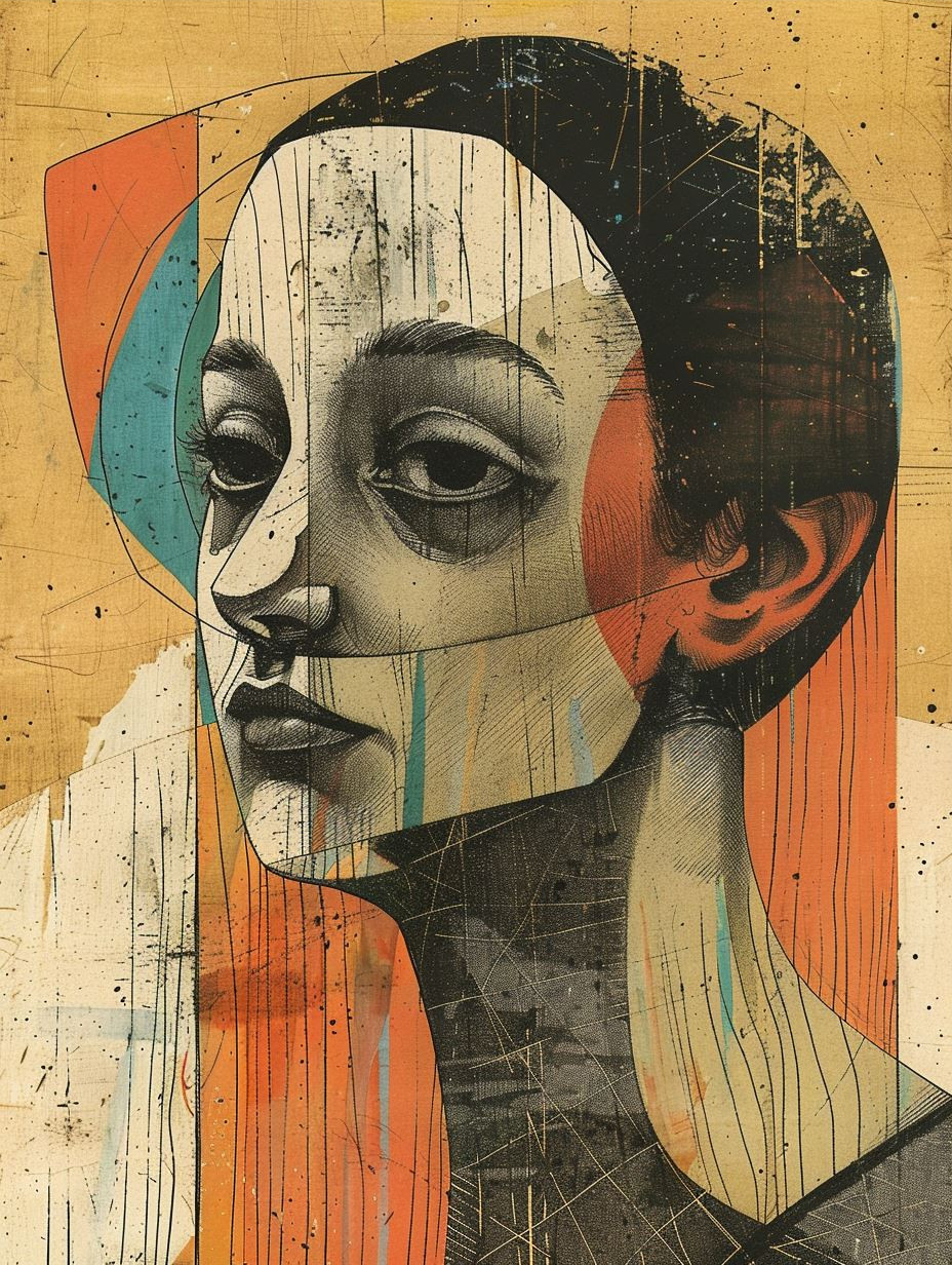 Geometric Fragmented Portrait Study