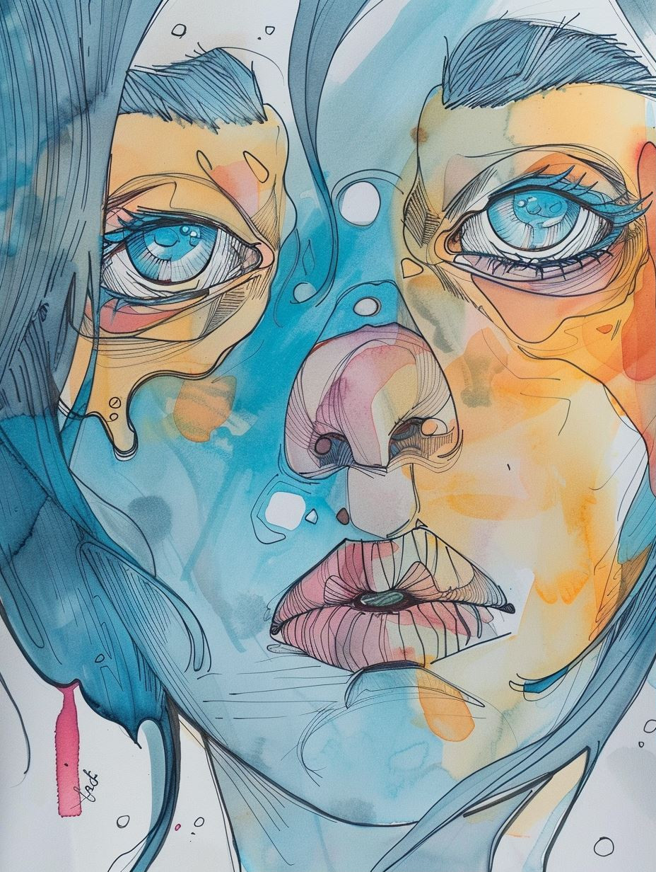 Ethereal Watercolor Portrait Study