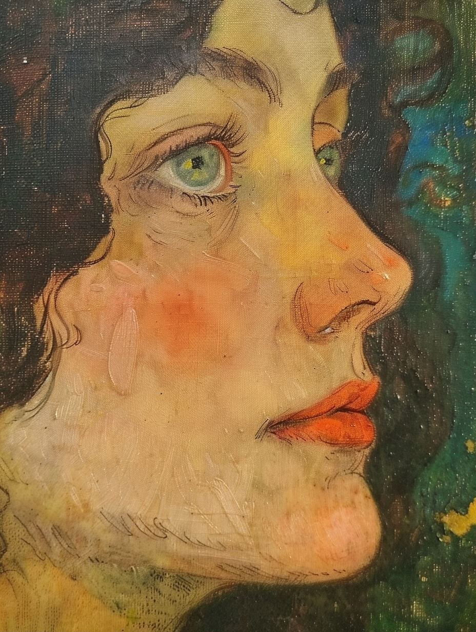 Ethereal Gaze in Oil Texture