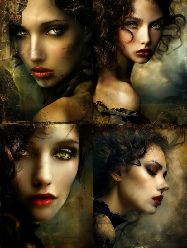 Gilded Decay Portrait of Elegance