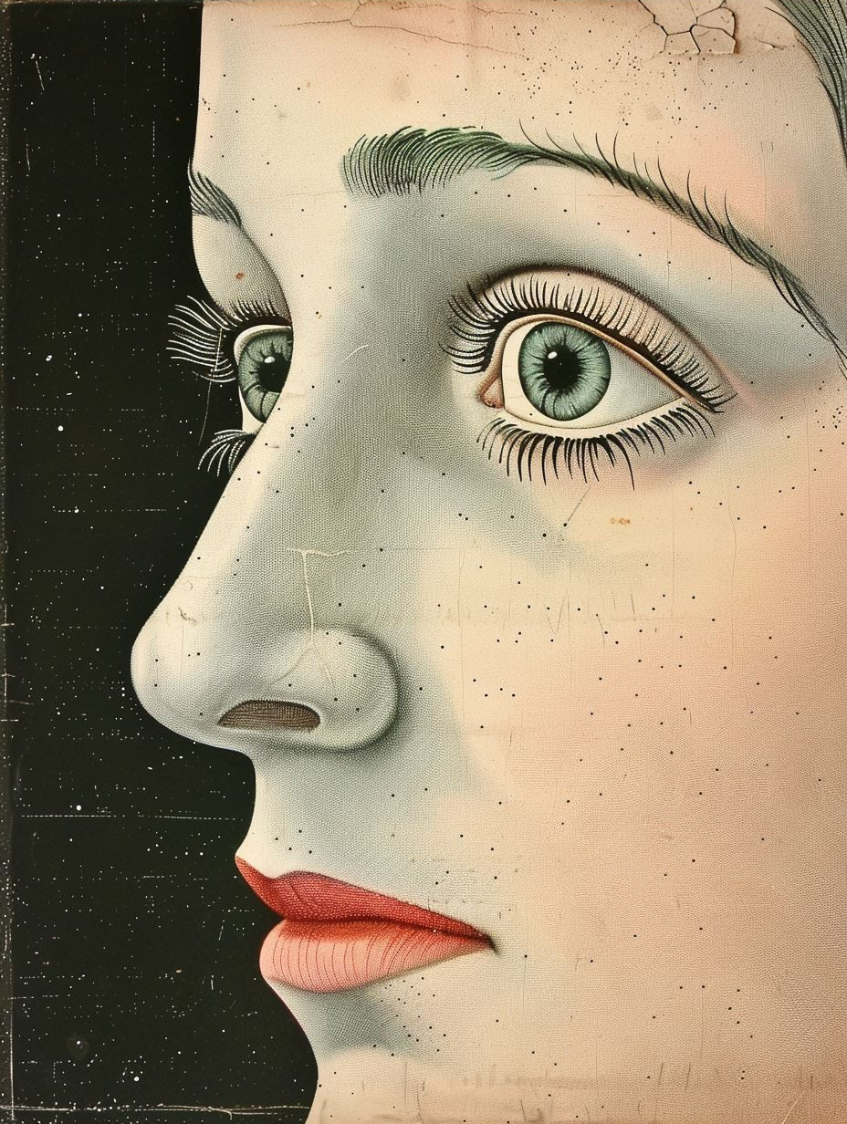 Vintage Canvas Portrait Profile