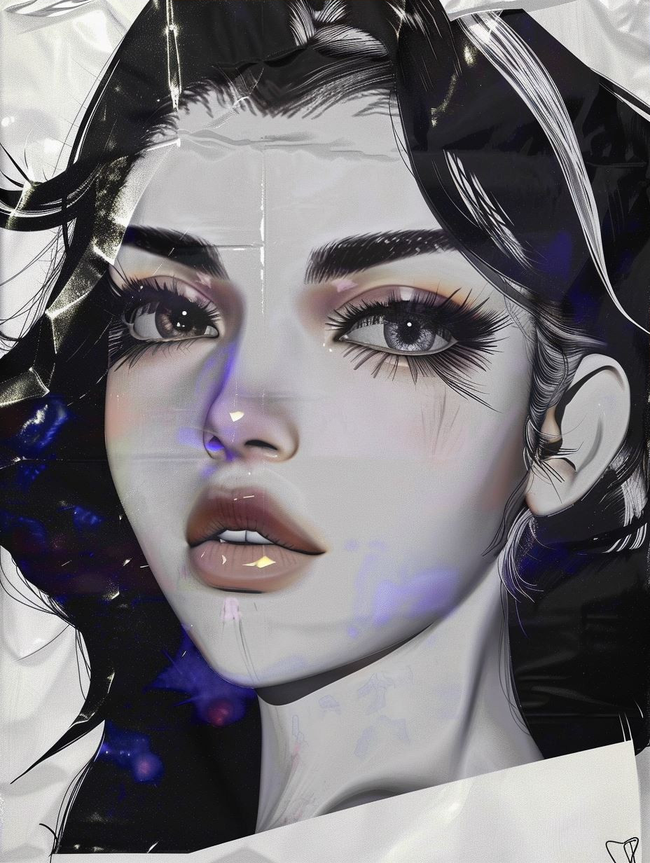 Cybernetic Gloss Neon Portrait