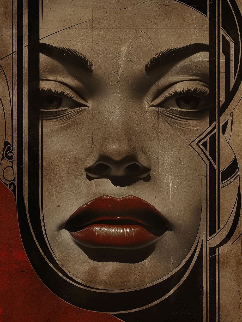 Art Deco Crimson Allure - Image 1