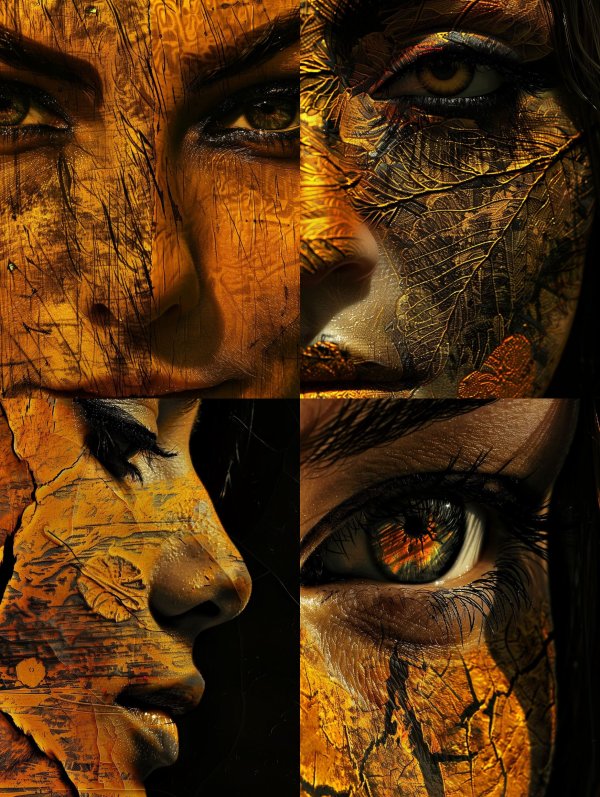 Gilded Texture Human Portrait
