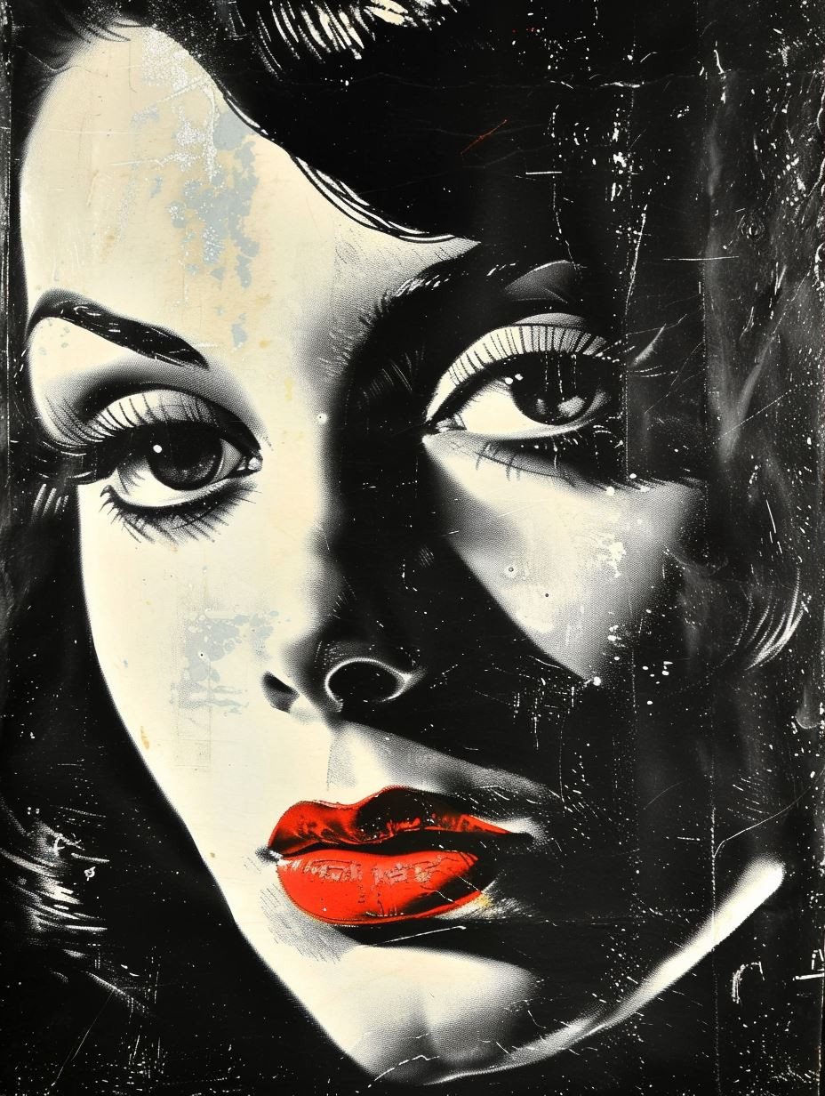 Noir Glamour Distressed Portrait