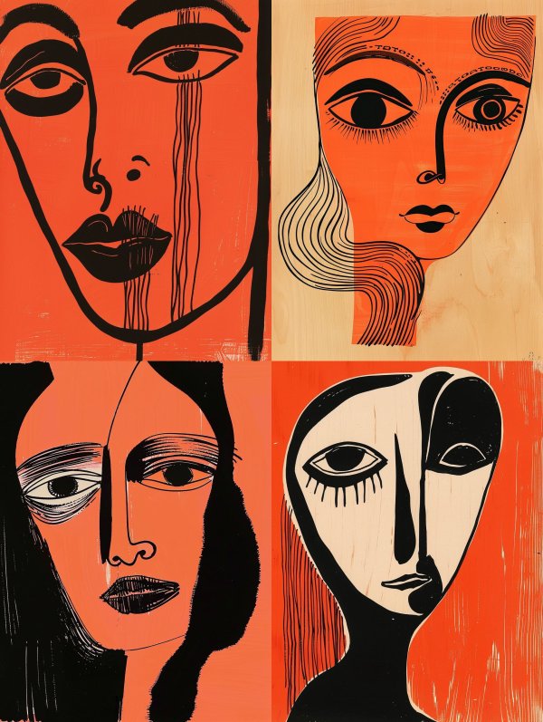 Crimson Abstract Gaze