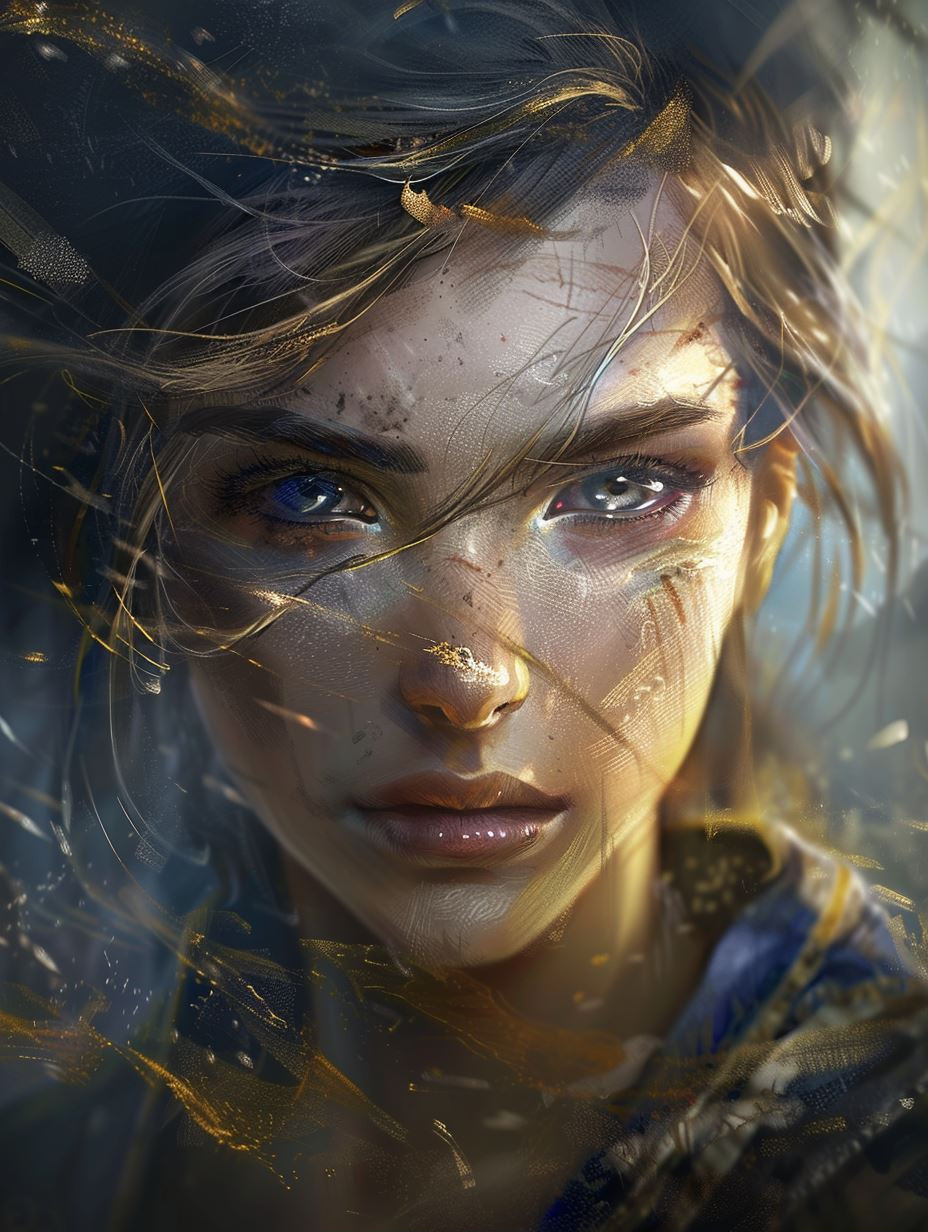 Gilded Dust and Ethereal Gaze