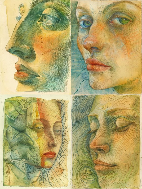 Ethereal Watercolor Portrait Studies