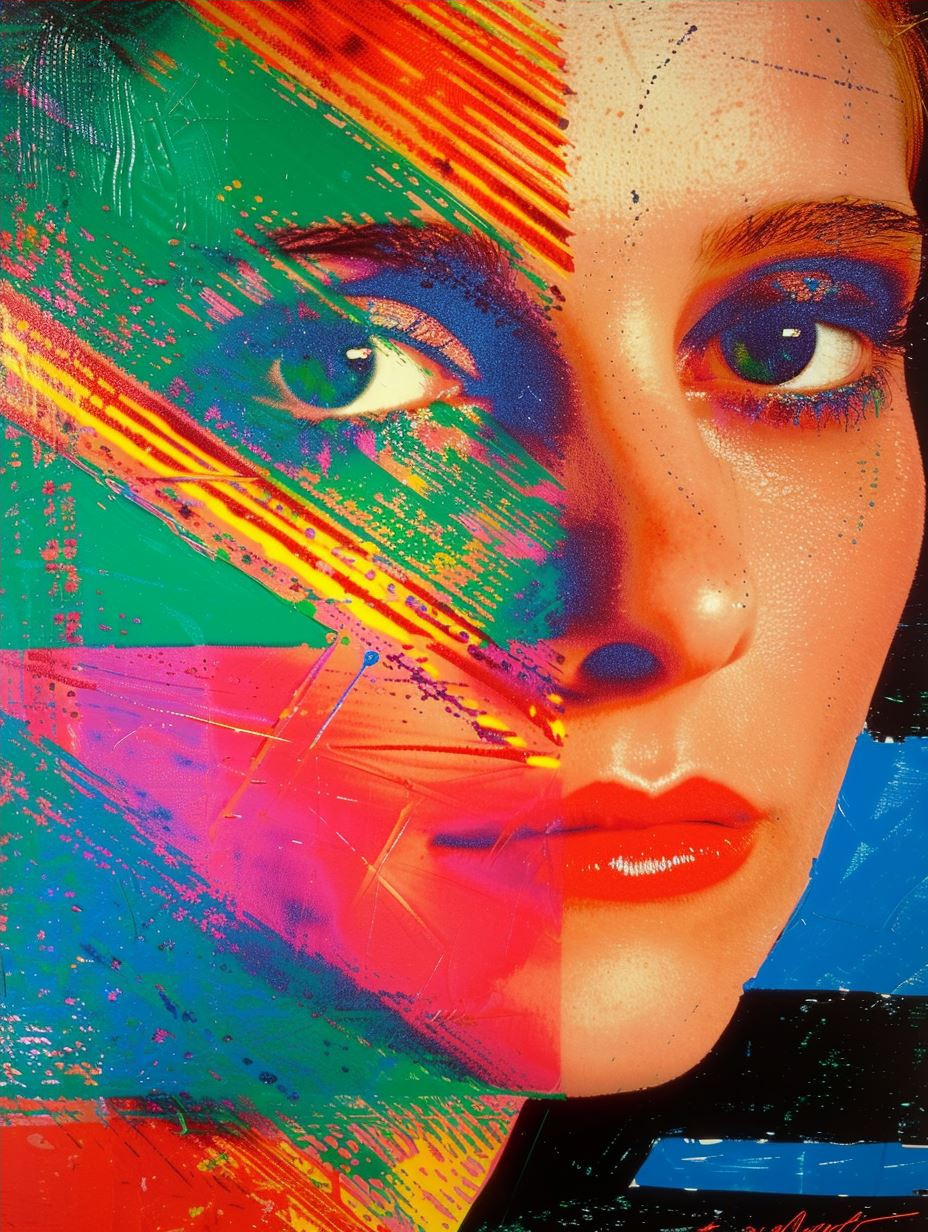 Neon Glitch Portrait Study
