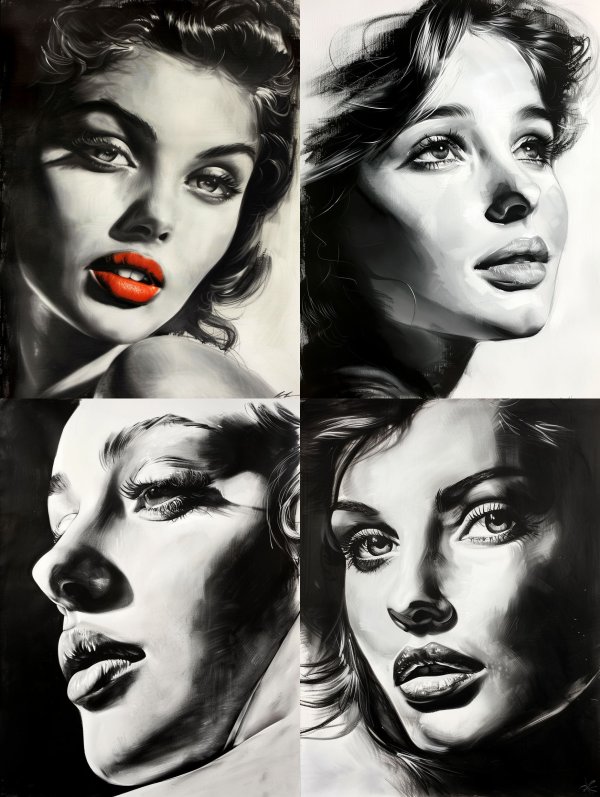 Noir Elegance with Crimson Accents