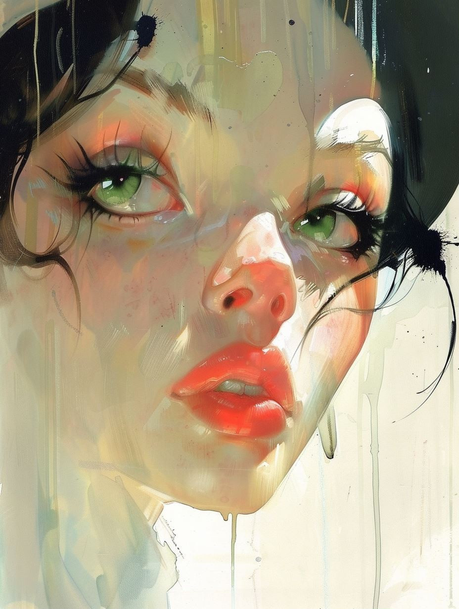 Ethereal Gaze in Liquid Paint