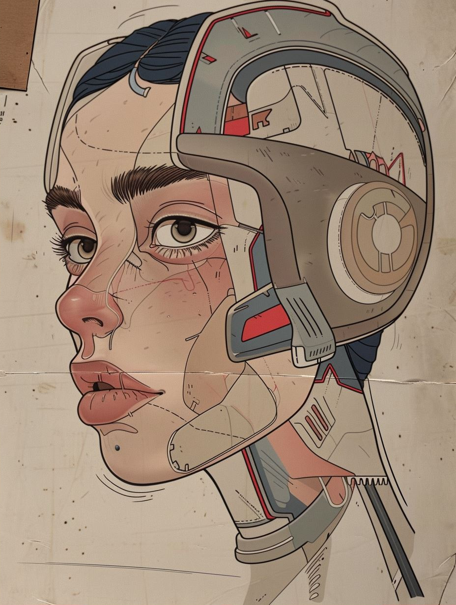 Retro Futurist Pop Art Portrait