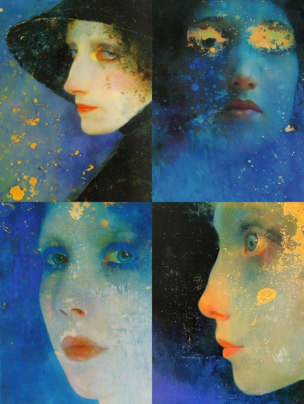 Azure Melancholy Portrait