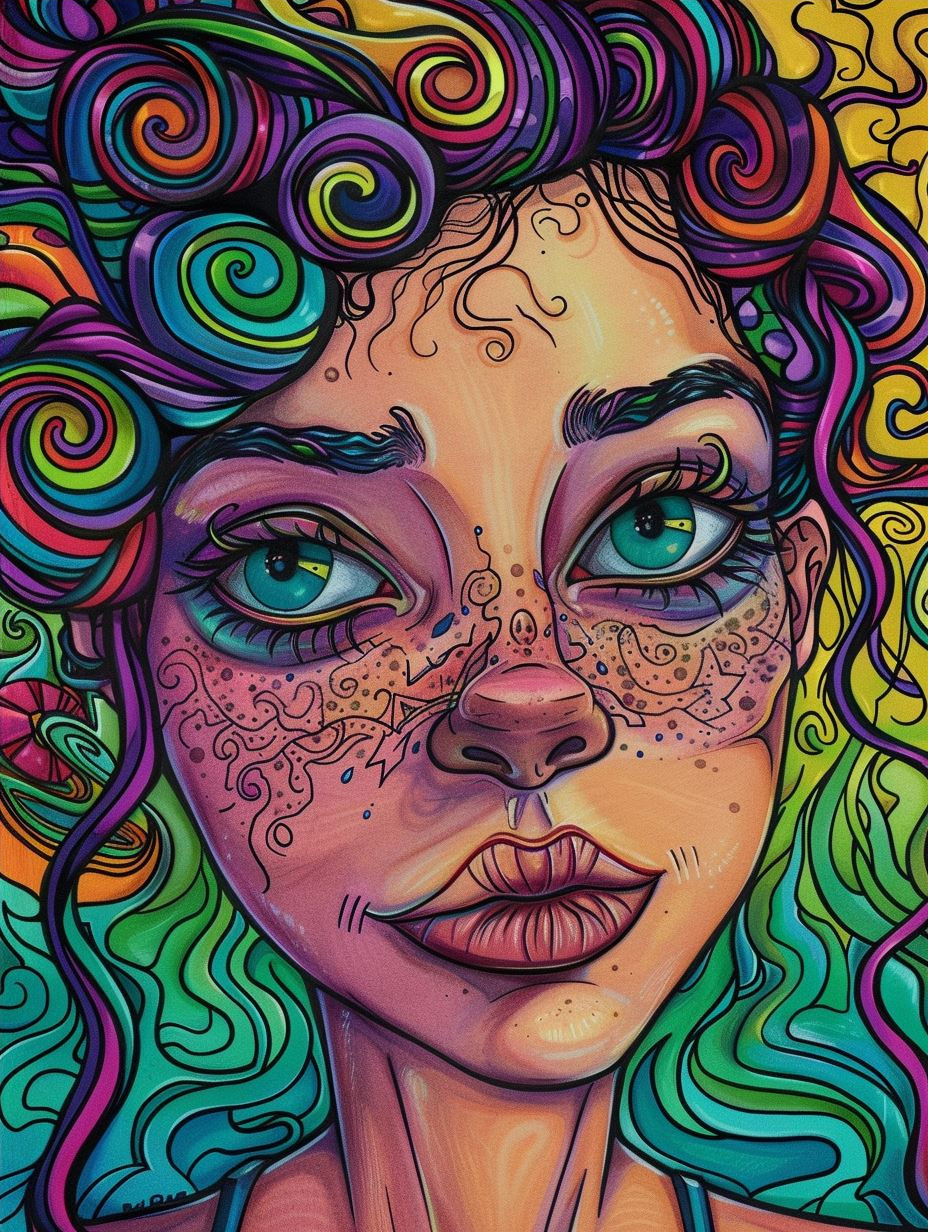 Psychedelic Prism Portrait Art