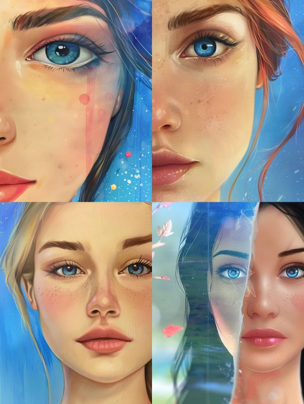 Ethereal Gaze in Azure Hues