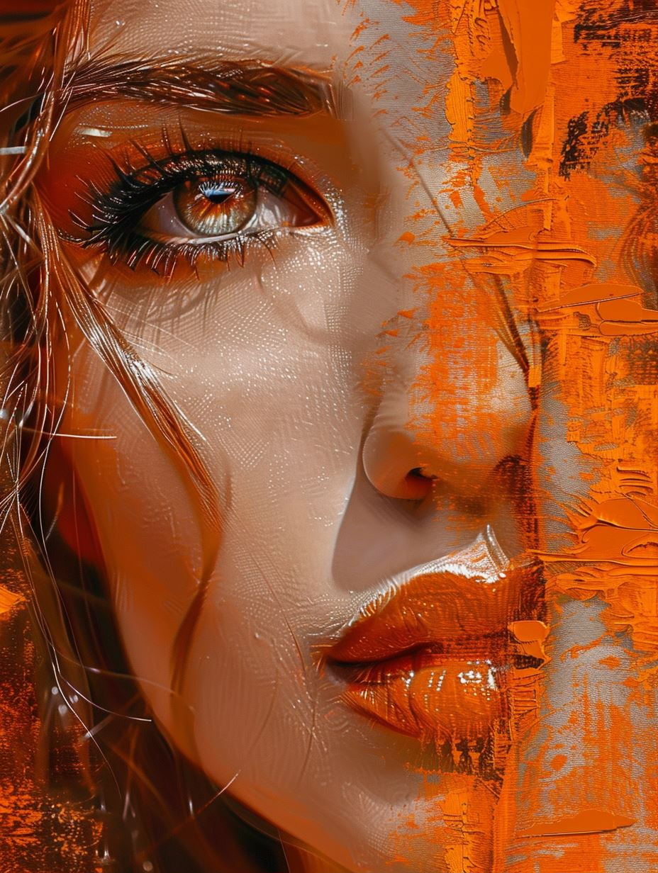 Amber Textures and Ethereal Gaze