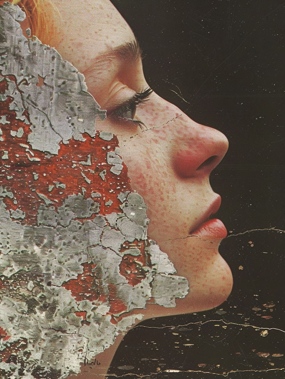 Vintage Freckled Portrait in Lace