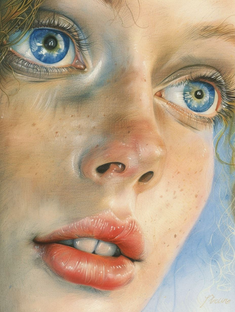 Ethereal Gaze of Azure Eyes