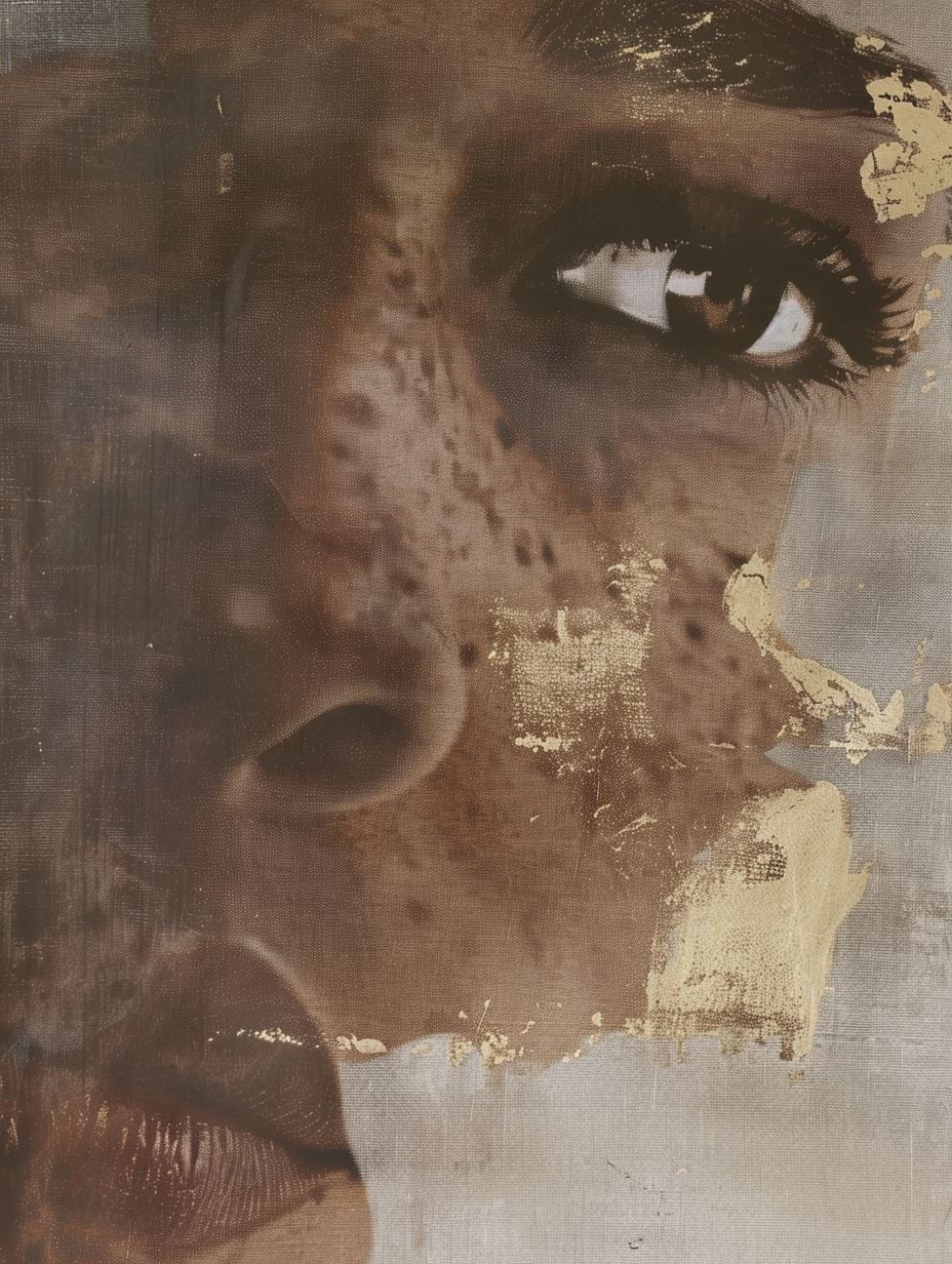 Ethereal Gilded Fragmented Portrait