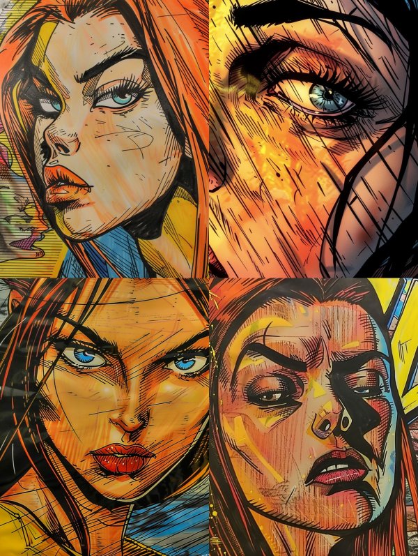 Vibrant Comic Ink Portrait