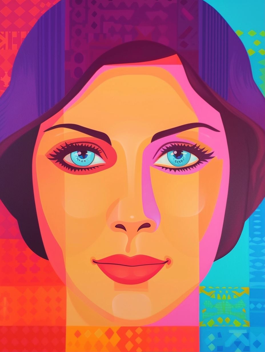 Vibrant Geometric Portrait - Image 1