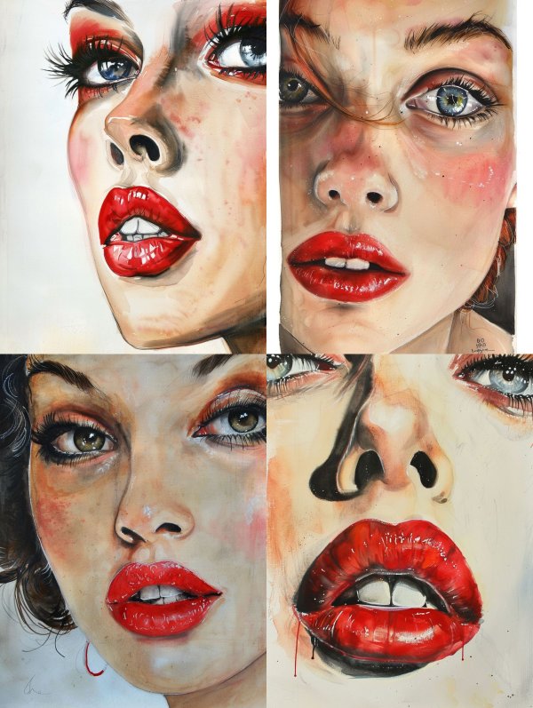 Crimson Watercolor Glamour