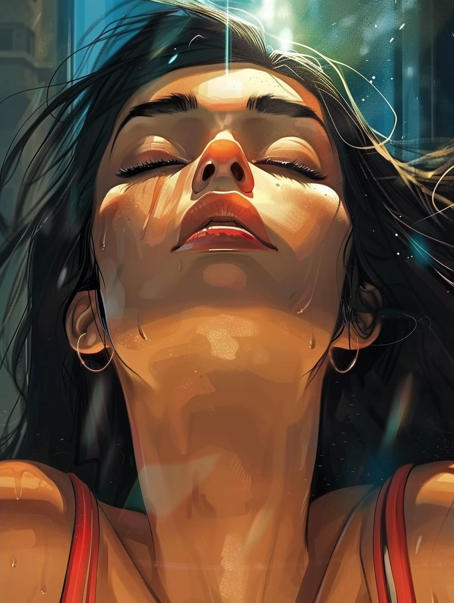 Luminous Gaze Digital Portrait